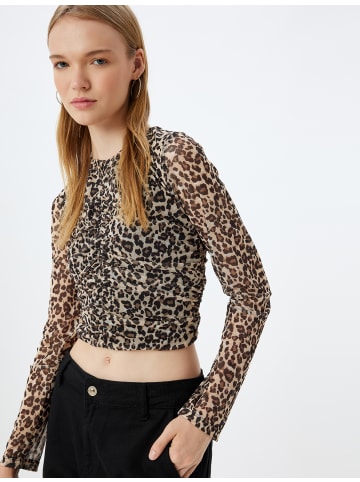 KOTON Bluse in Beige Gemustert
