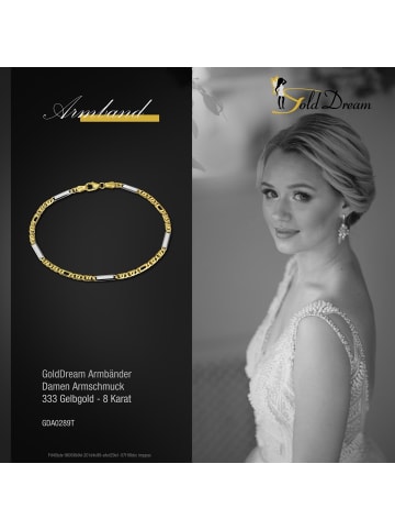 GoldDream 333 Gelbgold , 333 Weißgold Damen GoldDream Armbänder Tigerauge ca. 19cm