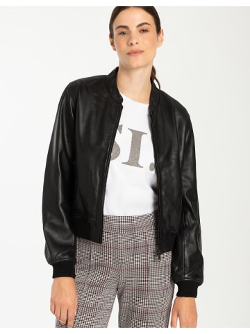 More & More cooler, kurzer Lederblouson in black