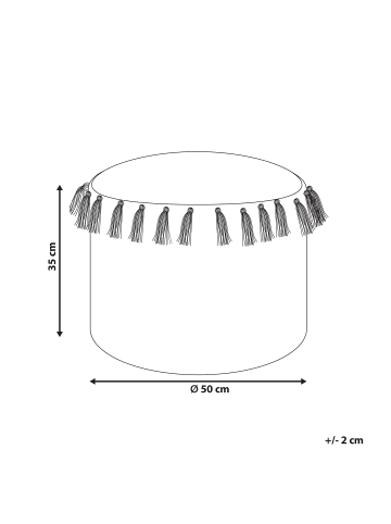 Beliani Pouf PIRAK in Beige - (W) 50 x (H) 35 x (L) 50 cm