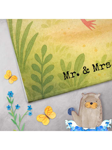 Mr. & Mrs. Panda Handtuch Axolotl Tanzen Design ohne Spruch in Weiß