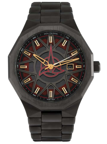 Holzkern Herrenuhr Solar Star Trek™ Klingon Jaspis/Rot