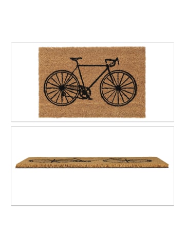 relaxdays Fußmatte "Fahrrad" in Natur/ Schwarz - 60 x 40 cm
