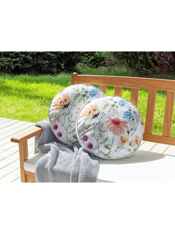 Beliani 2er-Set Gartenkissen MONESI in Bunt/Weiß