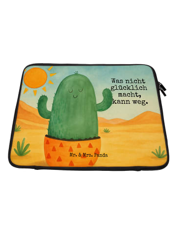 Mr. & Mrs. Panda Laptoptasche Kaktus Sonne Design mit Spruch in Weiß