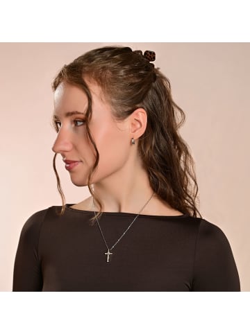 Adeliás Damen Ohrringe – Klappcreole aus 925 Silber in silber