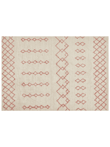 Beliani Kurzflor BUXAR in Beige/Rosa - (W) 160 x (H) 1.4 x (L) 230 cm