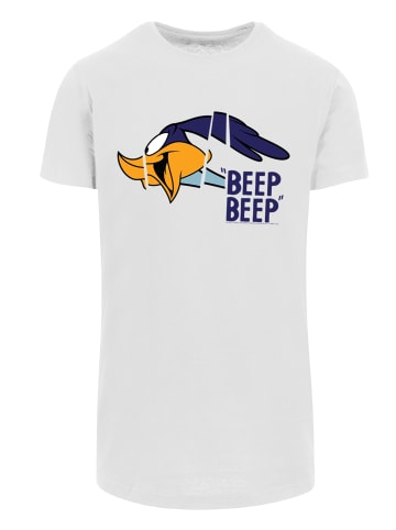 F4NT4STIC Long Cut T-Shirt Looney Tunes Roadrunner Beep Beep' in weiß