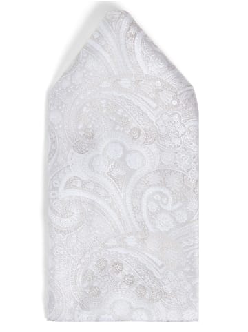 Finshley & Harding London Fliege und Einstecktuch in beige silber - 0001