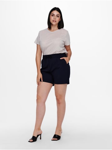 ONLY Carmakoma Kurze Stoff Hose Stretch Bermuda Shorts in Übergröße CARGOLDTRASH in Blau-2