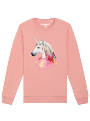 wat? Apparel Sweatshirt Flash, the unicorn in Canyon Pink