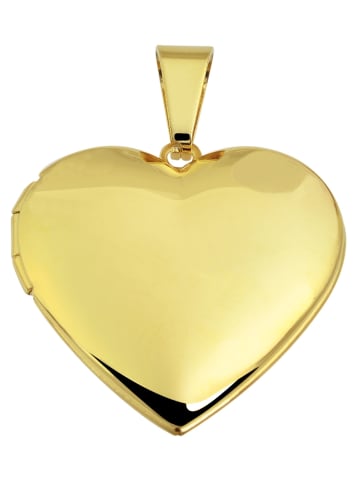 Adeliás Damen Anhänger – Medaillon Gravuranhänger aus Edelstahl in gold