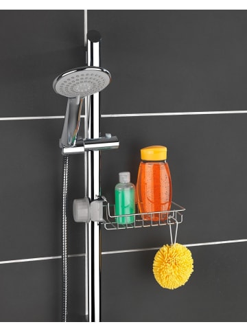 Maximex Badablage unter Duscharmatur in Silbern, (B) 10,5 x (H) 7 x (L) 23 cm