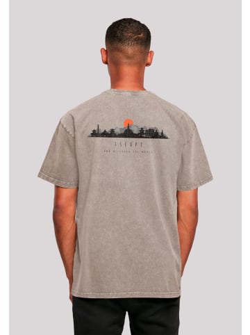 F4NT4STIC Oversize T-Shirt Oversize Escape Discover the World Asian Town in Asphalt
