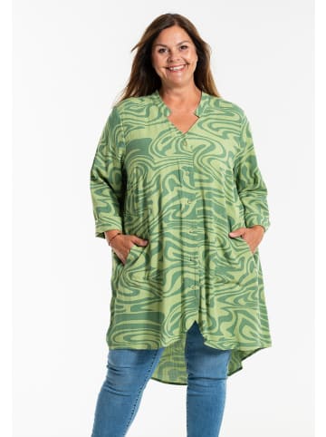 GOZZIP Langarm-Tunika GMonna Shirt Tunic v-neck in green