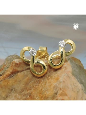 Gallay Ohrstecker Ohrring 9x5mm Zeichen Unendlichkeit mit Zirkonia GOLD 9Kt in gold