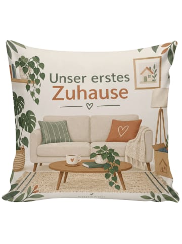 Mr. & Mrs. Panda Dekokissen Wohnung skandinavisch Design mit Spruch in Weiß