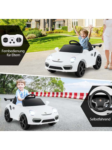COSTWAY Kinder Elektroauto Porsche 12V ab 3 Jahren in Weiß
