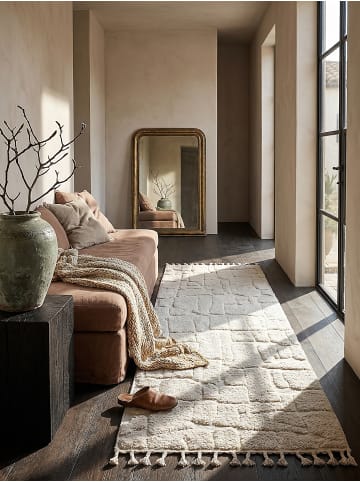 KADIMA DESIGN Hochflor-Teppich Kuschelig MARA Geometrisch Weich Berber Wohnzimmer in Natur