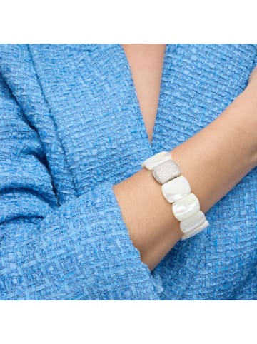 Luxenter Armband in Silberoptik und weißem Perlmutt – Nawar