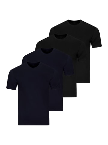 Ragman Unterhemd / Shirt Kurzarm Basic in Schwarz / blau