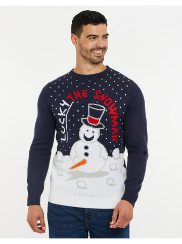 Threadbare Weihnachtspullover THB Xmas Jumper Helsinki in blau-schwarz