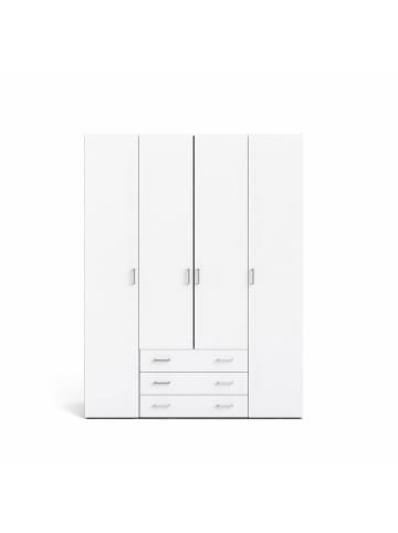 ebuy24 Kleiderschrank Spell Weiß 154 x 50 cm