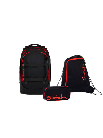 Satch Schulrucksack-Set PACK Fire Phantom 3-teilig in Schwarz