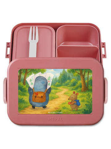 Mr. & Mrs. Panda Bentobox Pinguin & Maus Wanderer Design ohne Sp... in Rot Pastell