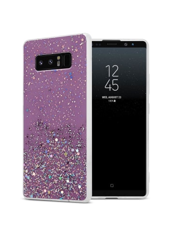 cadorabo Hülle für Samsung Galaxy NOTE 8 Glitter in Lila mit Glitter