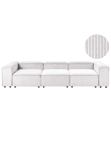 Beliani 3-tlg Modulsofa ARDAL in Weiß/Schwarz