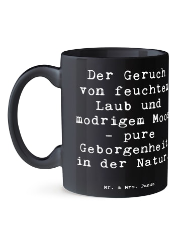 Mr. & Mrs. Panda Tasse Geborgenheit in der Natur mit Spruch in Schwarz
