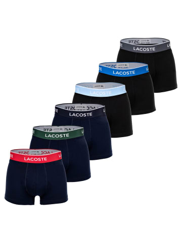 Lacoste Boxershort 6er Pack in Schwarz/Blau/Grau/Dunkelblau/Grün/Rot