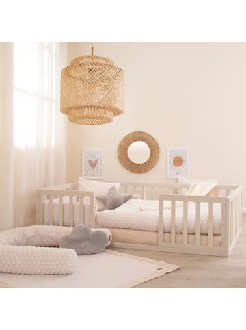 roba Bodenbett Montessori 70 x 140 cm – inkl. Rausfallschutz - Stone Washed