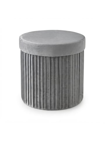 relaxdays Hocker in Hellgrau - (H)38 x Ø 38 cm