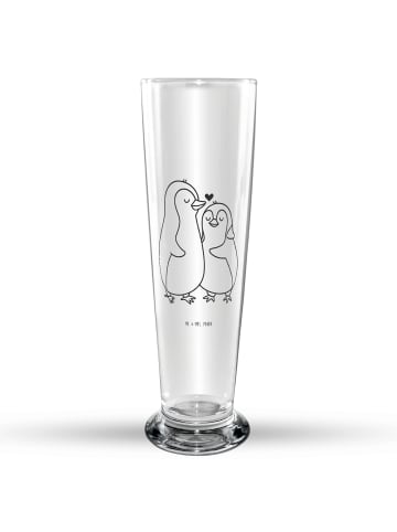 Mr. & Mrs. Panda Bierglas Pinguine Einschlafen ohne Spruch in Transparent