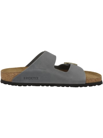 Birkenstock Pantolette Arizona geöltes Nubukleder schmal in grau