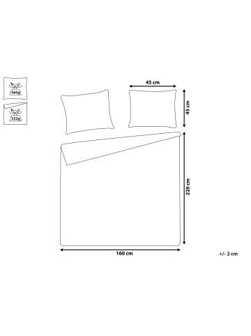 Beliani 3-tlg Tagesdecke SHUSH in Grau