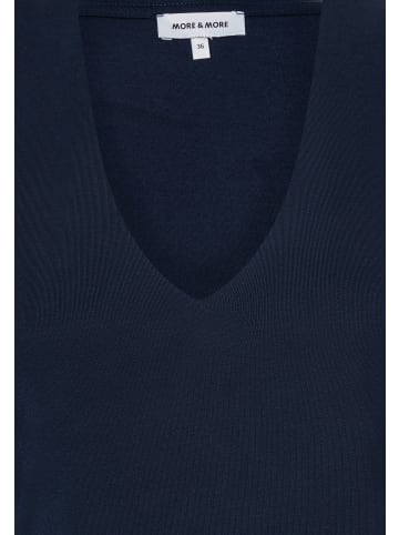 More & More elastisches Basic-Halbarmshirt in dark blue
