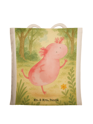 Mr. & Mrs. Panda Shopping Bag Axolotl Tanzen Design ohne Spruch in Weiß