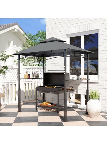Outsunny Grillpavillon 243L x 148B x 248H cm Dunkelgrau