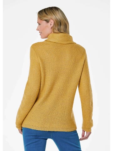 GOLDNER Kurzgröße:  Strickpullover mit interessanter Struktur und Glitzergarn in honig