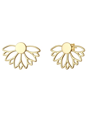 Glanzstücke München Ohrringe Lotusblüte aus Sterling Silber in gelbgold