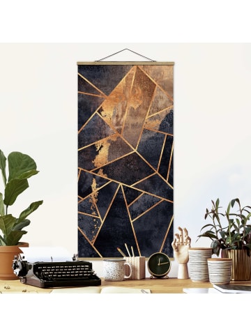 WALLART Stoffbild - Elisabeth Fredriksson - Onyx mit Gold in Schwarz