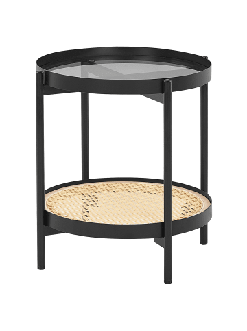 Beliani Beistelltisch RENO in Schwarz/Braun - (W) 50 x (H) 55 x (L) 50 cm