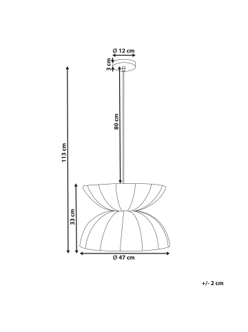 Beliani Pendelleuchten DEBONS in Weiß - (W) 47 x (H) 113 x (L) 47 cm