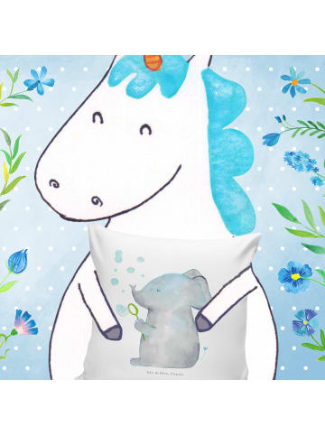 Mr. & Mrs. Panda Deko Kissen Elefant Seifenblasen ohne Spruch in Weiß