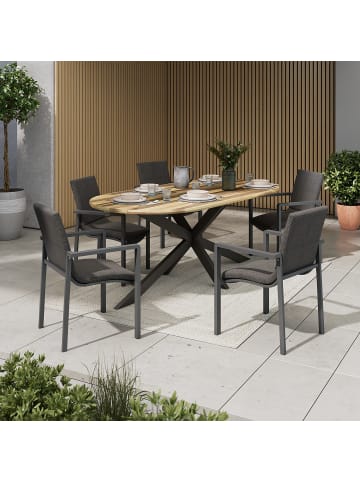 home24 Gartenstuhl Devin 2er-Set in Grau