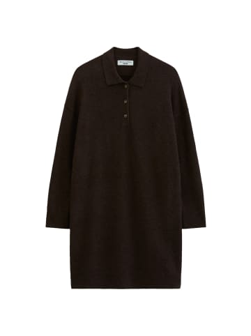 Marc O'Polo DENIM Polo-Strickkleid oversize in Dark Brown Melange