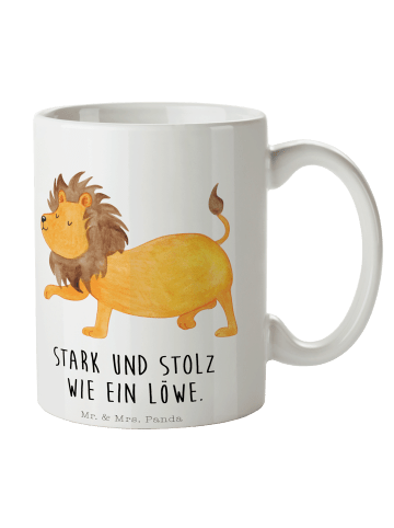 Mr. & Mrs. Panda Tasse Sternzeichen Löwe mit Spruch in Weiß